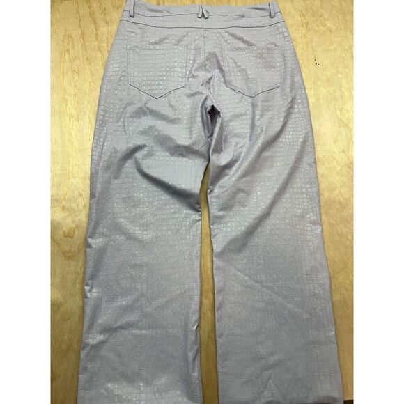Naked Wardrobe Women's 2X Lavender Faux Leather Croc Straight Leg Pants Wide Leg - Picture 5 of 7